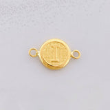 Charm Circle Letter I 0.4g / 1/2 in Yellow Gold 18K