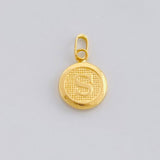 Dije Circulo Letra S 0.4g / 1/2 in Oro Amarillo 18K