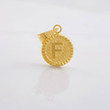 Dije Circulo Letra F 0.6g / 3/4 in Oro Amarillo 18K