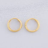 Hoop Earrings Striped Hoop 0.45g / 1/4 in 18K Yellow Gold