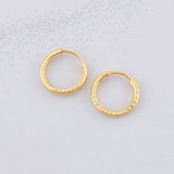 Hoop Earrings Striped Hoop 0.45g / 1/4 in 18K Yellow Gold