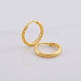 Hoop Earrings Striped Hoop 0.45g / 1/4 in 18K Yellow Gold