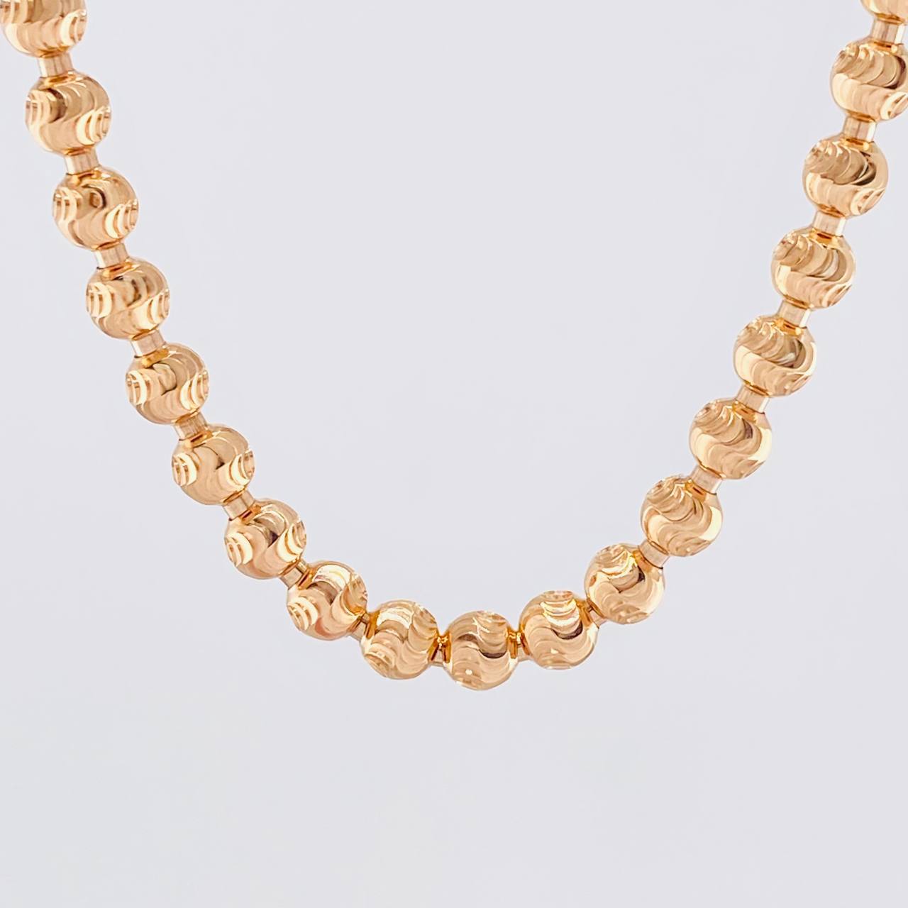 Diamond Cut Military Chain Half Moon 24.1g / 20 in / 5mm 18K Rose Gold