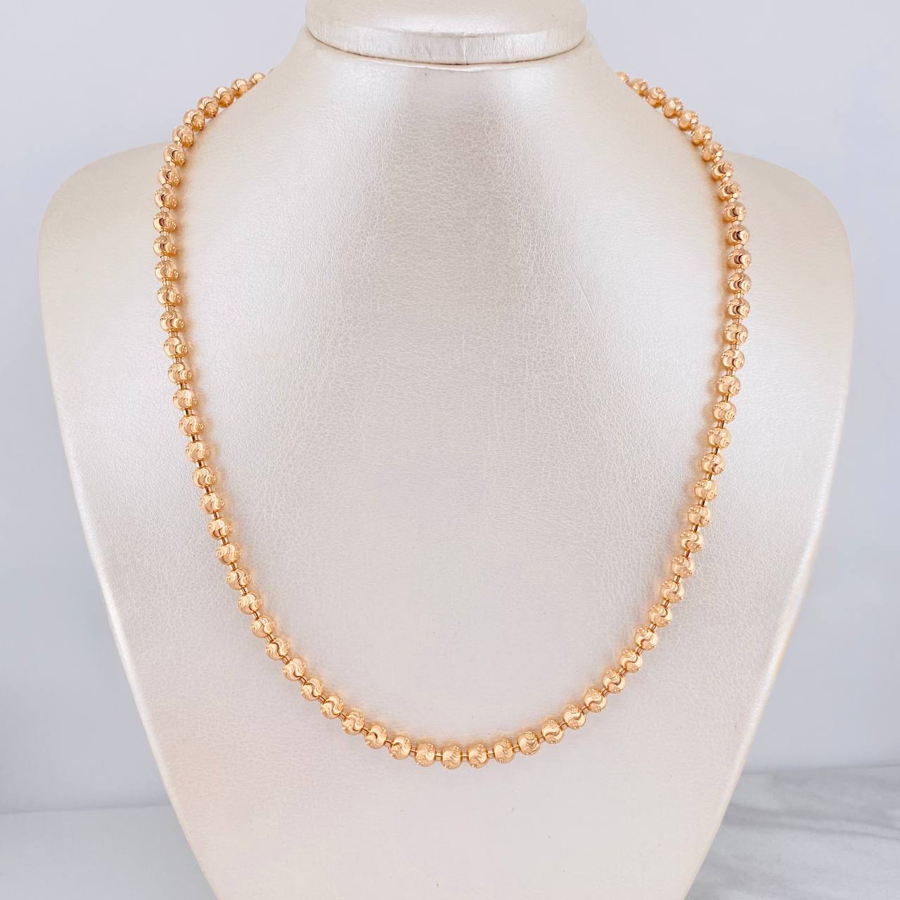 Diamond Cut Military Chain Half Moon 24.1g / 20 in / 5mm 18K Rose Gold