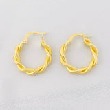 Candongas Doble Textura 1.9g / 3/4 in Oro Amarillo 18K