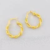 Candongas Doble Textura 1.85g / 3/4 in Oro Amarillo 18K