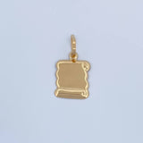 Dije Placa Pergamino 0.8gr / 2.3*1.1cm / Liso Oro Amarillo 18K &