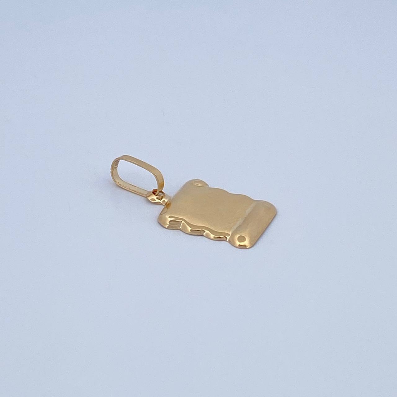 Pendant Parchment Plate 0.8gr / 2.3*1.1cm / Smooth 18K Yellow Gold &