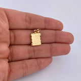 Pendant Parchment Plate 0.8gr / 2.3*1.1cm / Smooth 18K Yellow Gold &