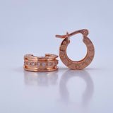 Candongas BV 4.3gr / 1.3cm / Circones Blancos Oro Rosa 18K &