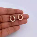 Candongas BV 4.3gr / 1.3cm / Circones Blancos Oro Rosa 18K &