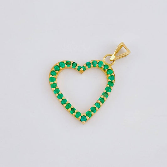 Dije Corazon Silueta Esmeraldas 56 pts 1.7gr / 1 in / Oro Amarillo 18K ©