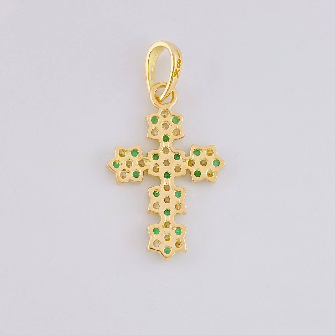 Dije Cruz Floreada 1.4g / 1 in Oro Amarillo 18K