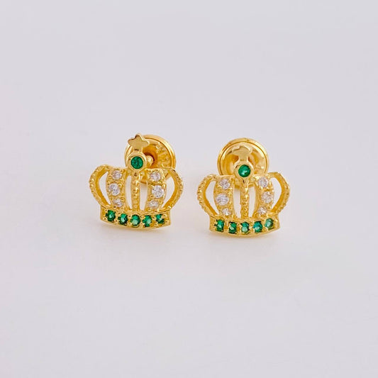 Stud Earrings Corona 1.35g / in / 9.55mm Yellow Gold 18K