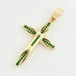 Pendant Cross Radiance Emeralds 63pts 11.6g / 2 1/4 in 18K Yellow Gold