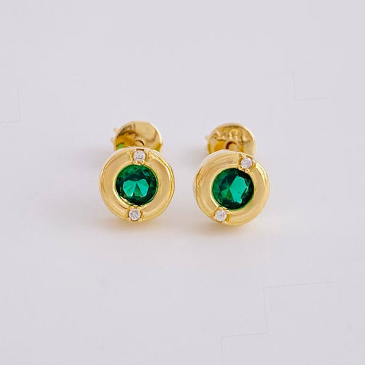 Stud Earrings Chispa with Frame 2.2g / in / 6.45mm Yellow Gold 18K
