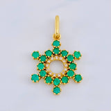 Dije Aro Estrellado 2.55gr / 2.9cm / Esmeraldas 84 pts - Diamantes Blancos 20 pts Oro Amarillo (Joya) ©