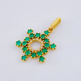 Dije Aro Estrellado 2.55gr / 2.9cm / Esmeraldas 84 pts - Diamantes Blancos 20 pts Oro Amarillo (Joya) ©