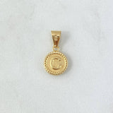 Pendant Letter C Polished 0.6gr / 1.9cm / Yellow Gold 18K Bordered Circle