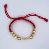 Red Bracelet Christ Cross 3.25gr / 18K Gold &