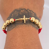 Red Bracelet Christ Cross 3.25gr / 18K Gold &