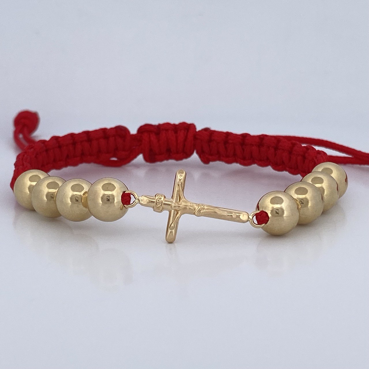 Red Bracelet Christ Cross 3.25gr / 18K Gold &