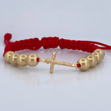 Red Bracelet Christ Cross 3.25gr / 18K Gold &