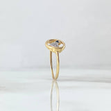 Hearts Ring 1.5gr / Size 6 1/2 / White-Black Zircons Two Yellow and White Golds