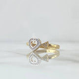 Anillo Corazon Triangulo 2.2gr / T5 3/4 / Circones Blancos  Dos Oros Amarillo Blanco