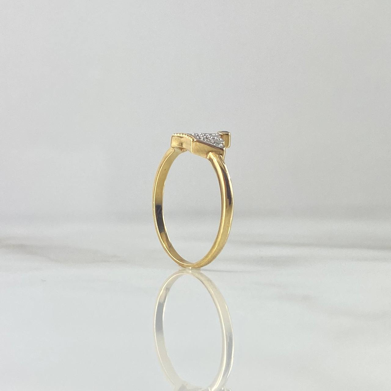 Crown Ring 1.9gr / T5 1/2 / White-Purple Zircons Yellow Gold