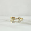 Hearts Ring 1.35gr / Size 6 1/4 White Zircons Yellow Gold