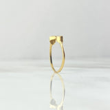 Hearts Ring 1.35gr / Size 6 1/4 White Zircons Yellow Gold