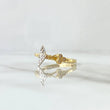 Bee Ring 1.85gr / T5 1/2 / White Zircons Two-tone Yellow and White Gold