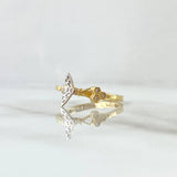 Bee Ring 1.85gr / T5 1/2 / White Zircons Two-tone Yellow and White Gold