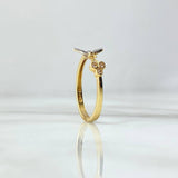 Bee Ring 1.85gr / T5 1/2 / White Zircons Two-tone Yellow and White Gold