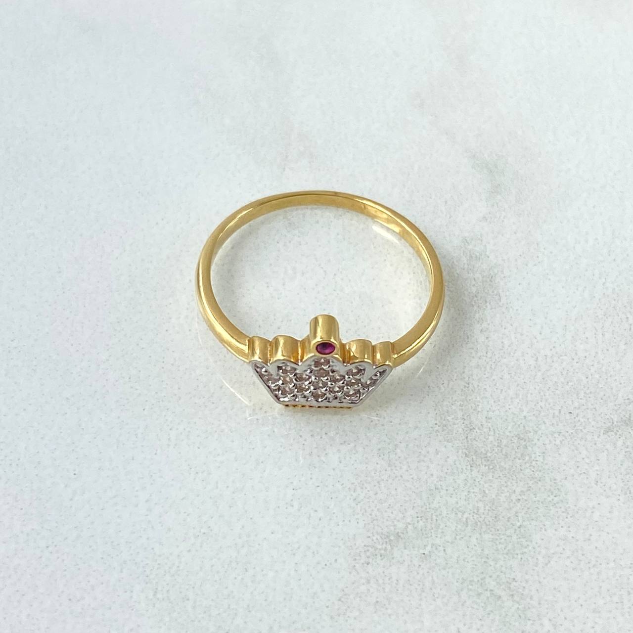 Anillo Corona 1.55gr / T7 1/4 / Oro Amarillo 18K !