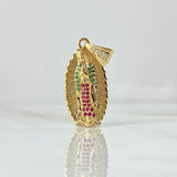 Dije Virgen Guadalupe Silueta 3.95gr / 3.3cm / Circones Blancos Verdes Fucsia Oro Amarillo 18K