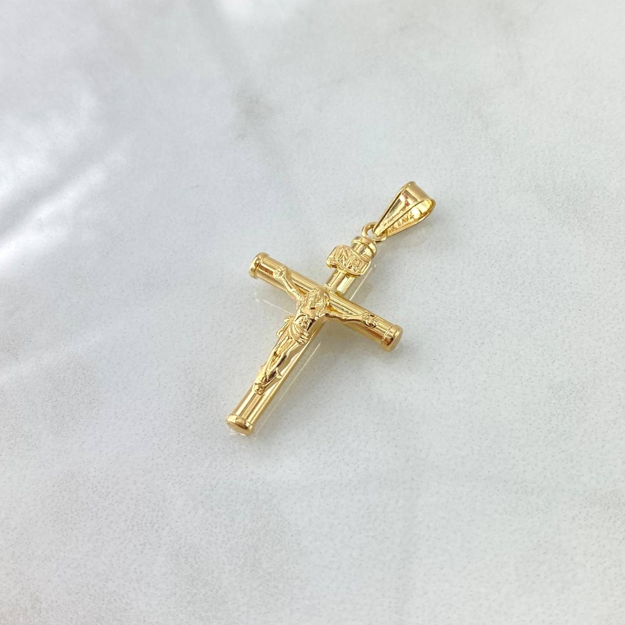 Pendant Cross Christ 1.25gr / 3.6cm / Smooth Rod 18K Yellow Gold