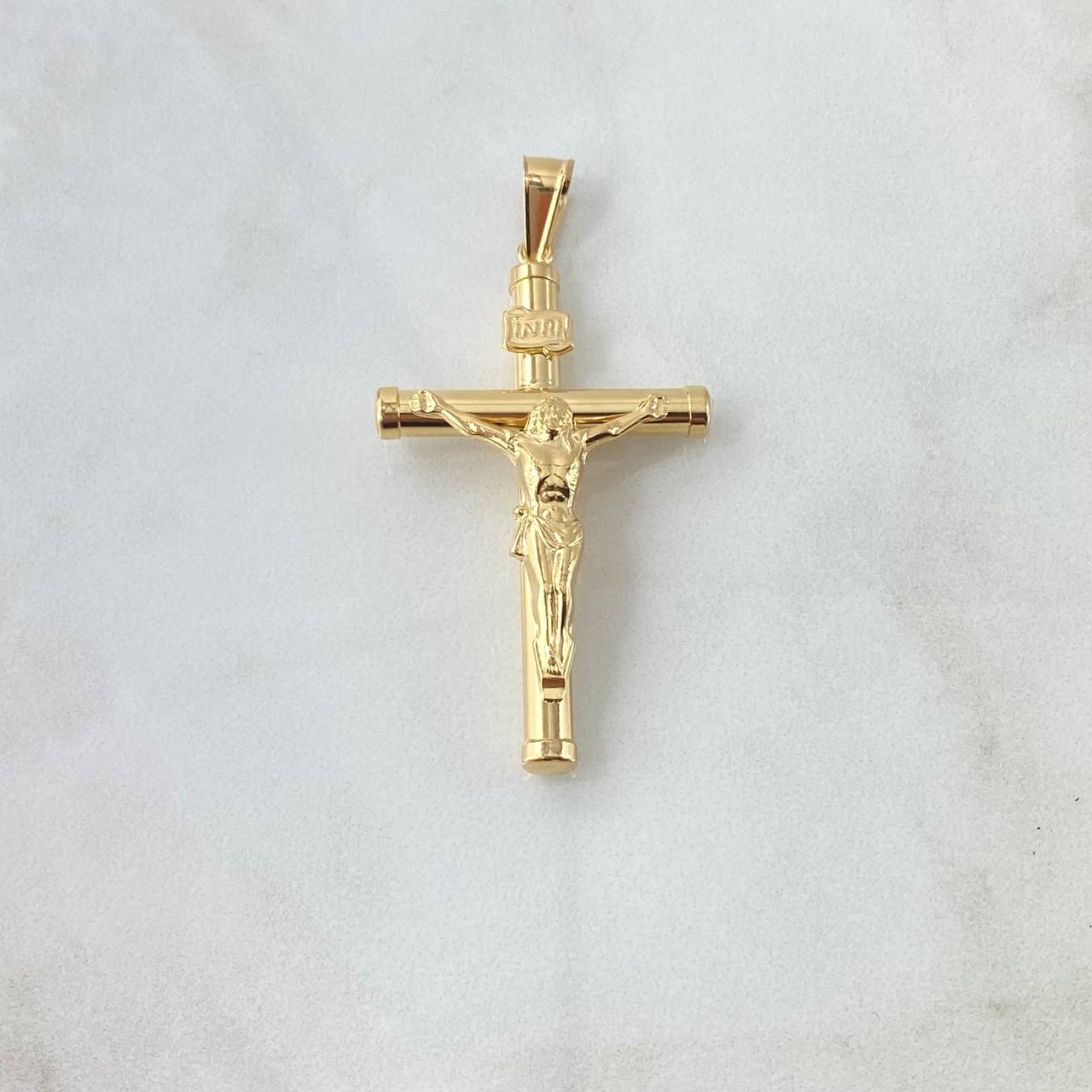 Pendant Cross Christ 1.75gr / 4.3cm / Smooth Rod 18K Yellow Gold ©