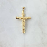 Pendant Cross Christ 1.75gr / 4.3cm / Smooth Rod 18K Yellow Gold ©