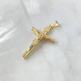 Pendant Cross Christ 1.75gr / 4.3cm / Smooth Rod 18K Yellow Gold ©