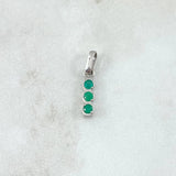 Pendant Trio 0.9gr / 1.9cm Emeralds 24pts White Gold (Jewelry Offer)*