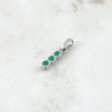 Pendant Trio 0.9gr / 1.9cm Emeralds 24pts White Gold (Jewelry Offer)*