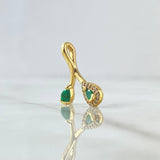Pendant Cherries 2.15gr / 0.9in Emeralds 50pts Diamonds 18pts 18K Gold (Jewelry Offer)*