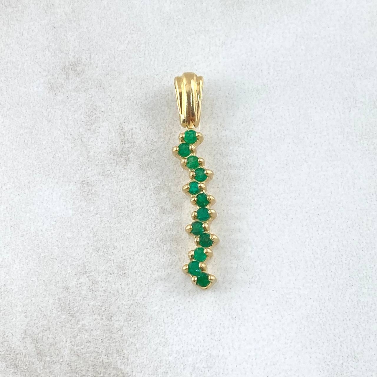 Pendant Zig Zag 2.0gr / 2.8cm 30pts Emerald Yellow Gold (Jewelry Offer)