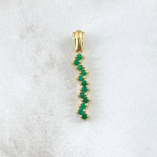 Pendant Zig Zag 2.0gr / 2.8cm 30pts Emerald Yellow Gold (Jewelry Offer)