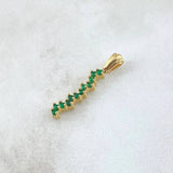 Pendant Zig Zag 2.0gr / 2.8cm 30pts Emerald Yellow Gold (Jewelry Offer)