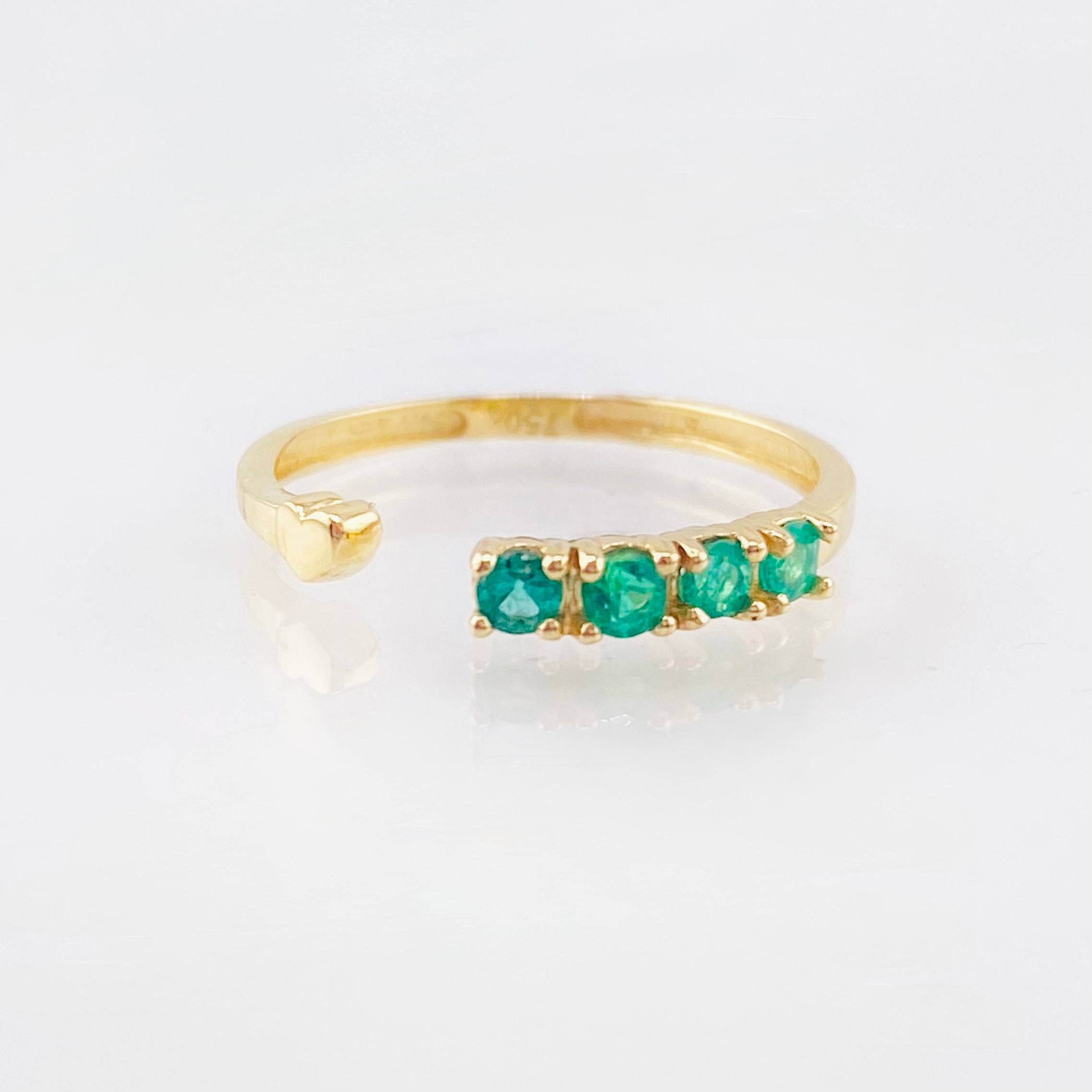 Anillo Abrazo Tretacorazon Esmeraldas 20pts 1.3gr / T6 / Oro Amarillo 18K *