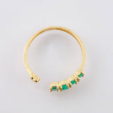 Anillo Abrazo Tretacorazon Esmeraldas 20pts 1.3gr / T6 / Oro Amarillo 18K *