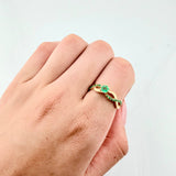 Anillo Solitario Infinito Imperial Esmeraldas 5pts 2.95gr / T7 1/4 / Oro Amarillo 18K *